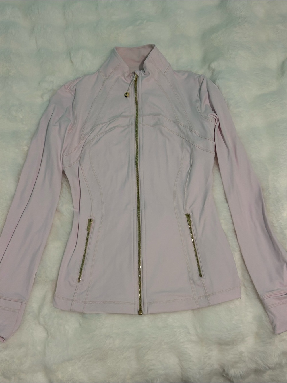 lululemon athletica Pearl Pink and Gold Zip-Up Define Jacket